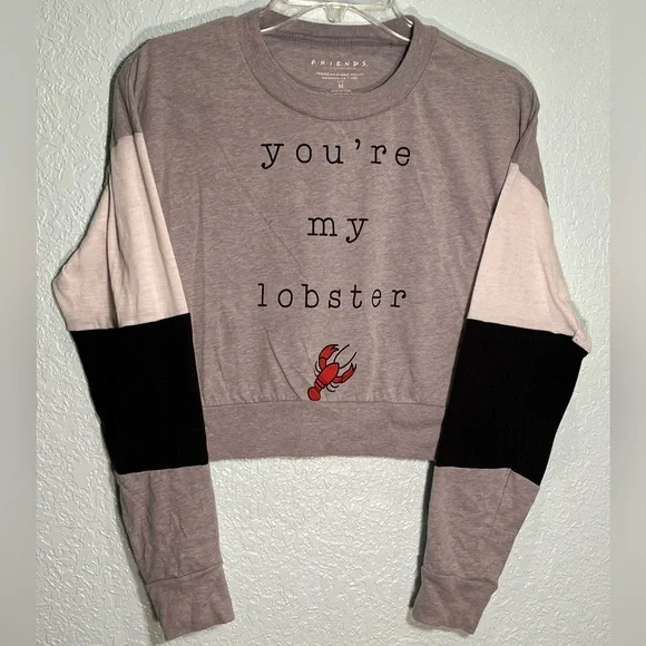 FRIENDS You Are My Lobster Quote Long Sleeve Graphic Cropped Tee Size M - Picture 1 of 8